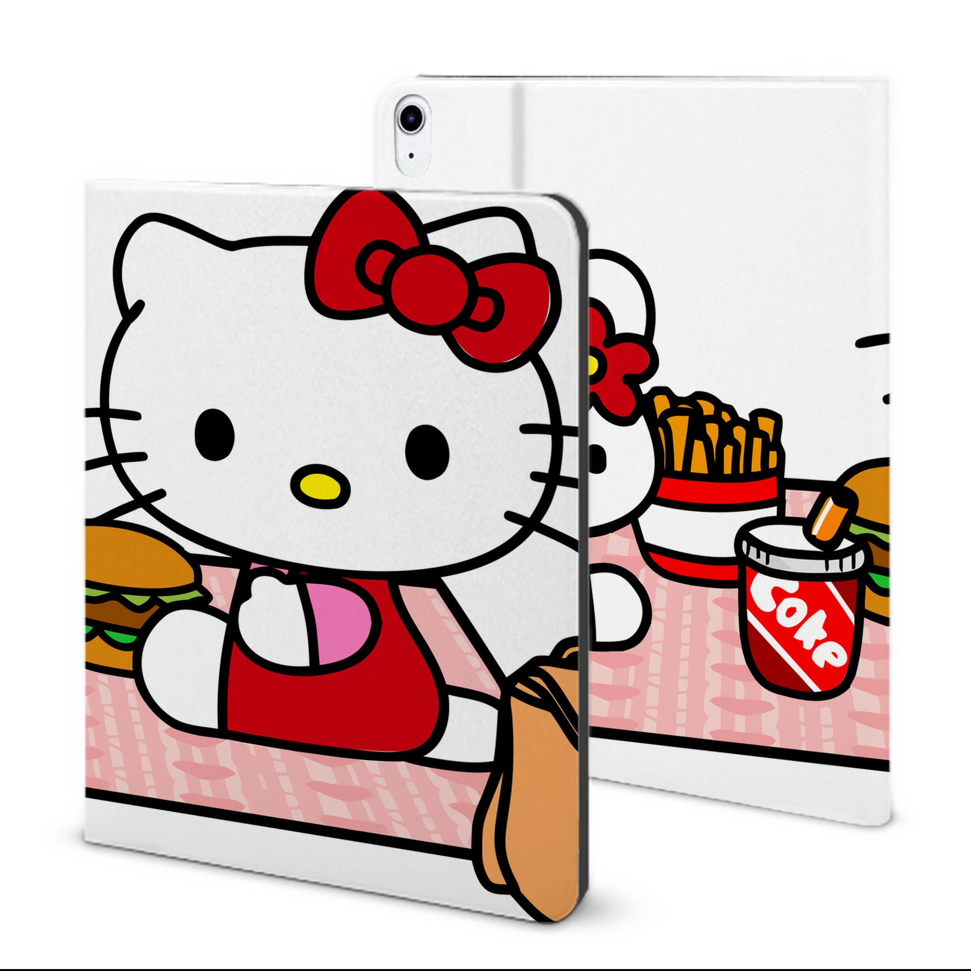 （画像用） Hello Kitty ハローキティ IPad ケース ブック型 PUレザー TPU 耐衝撃 軽量 薄型 ペン収納なし 全面保護 IPad 各モデル対応